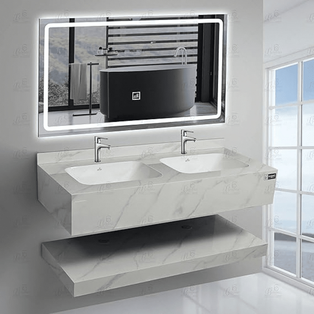 Double sink washbasin