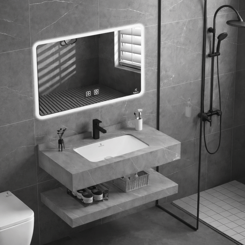 Modern elegance with bagno grey vanity cabinet