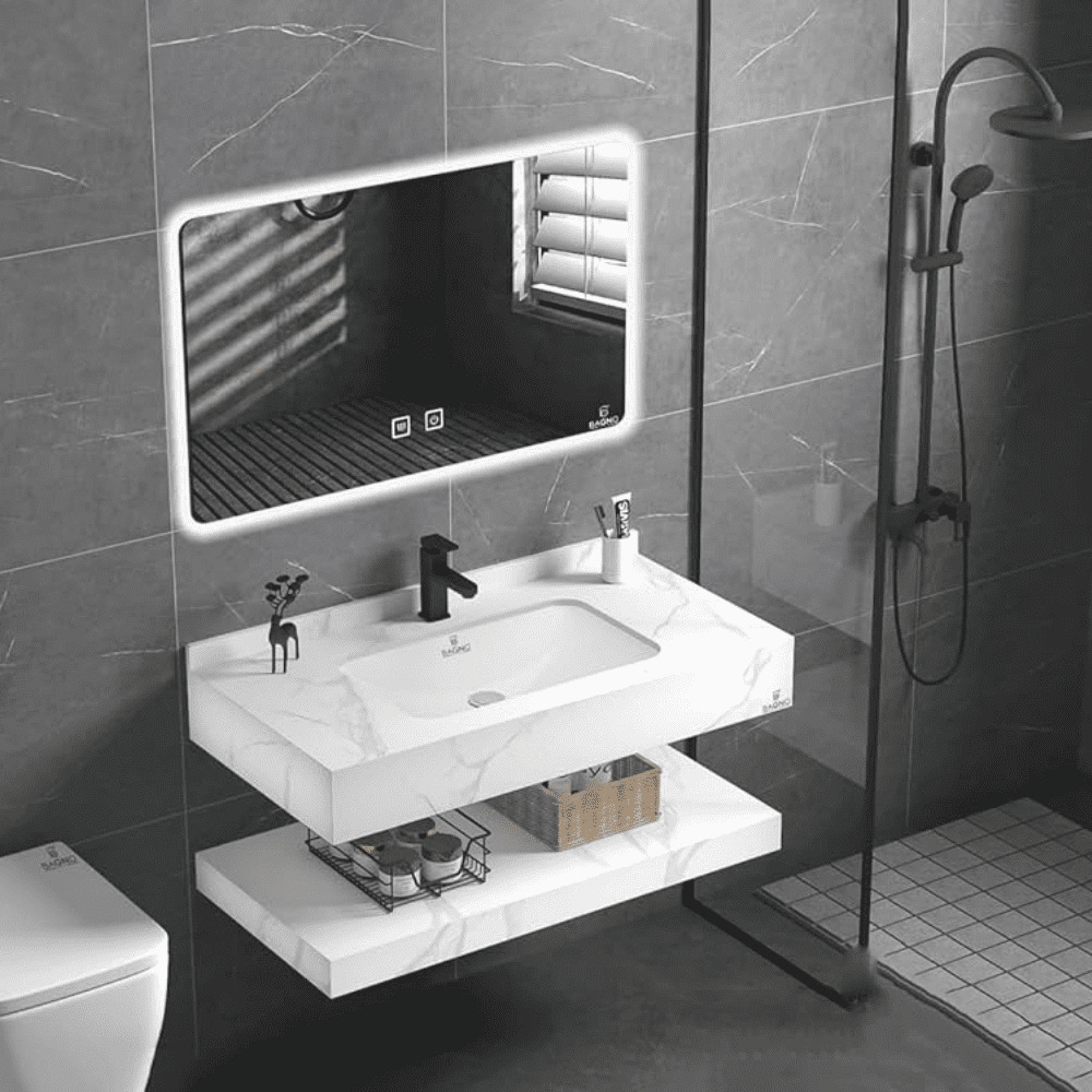 Cabinet B bagno rock plate counter