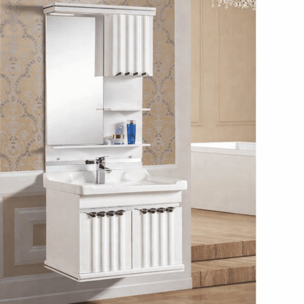 Tall bathroom mirror cabinet – 60×48 cm wall mounted storage