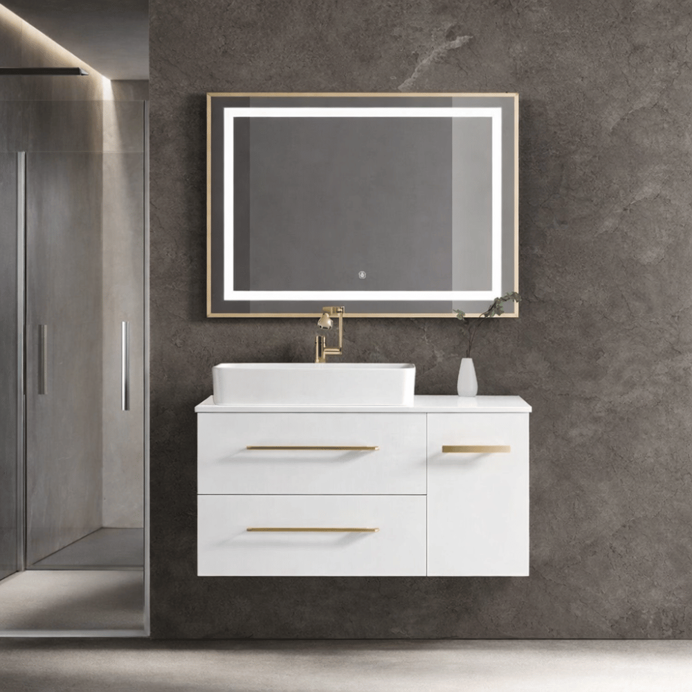 mirror cabinet with Marble Countertop 1000x500mm