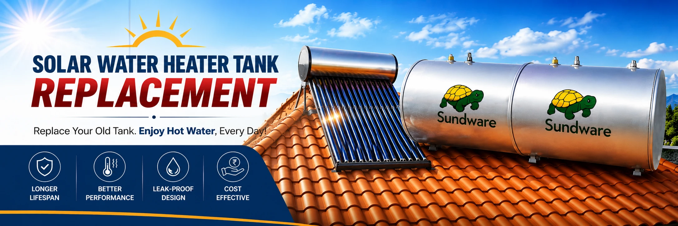 solar water heater tank replacement